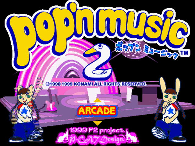 Pop'n Music 2 title screen for Playstation
